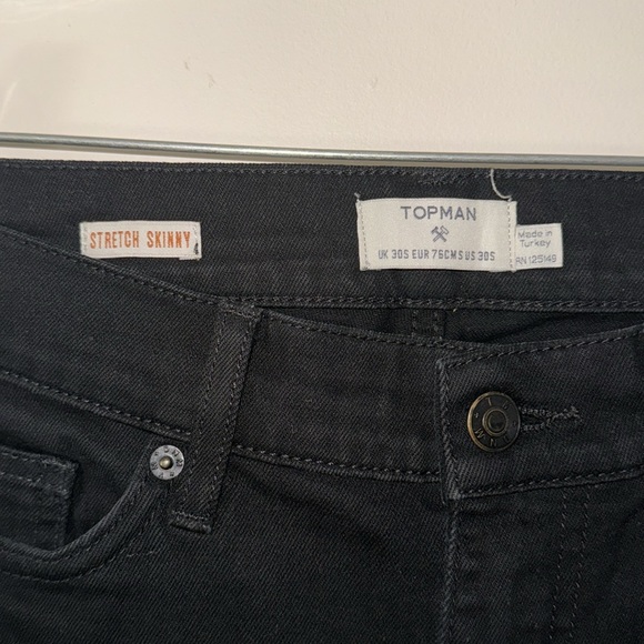 Topman Stretch Skinny Black Jeans 30x30 - Picture 2 of 5